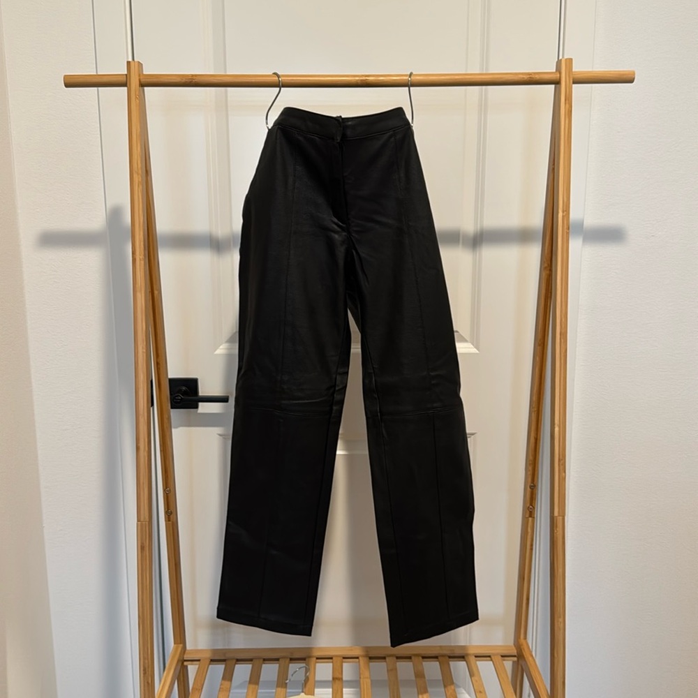 H&M faux leather cropped pants